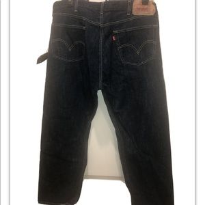 Levis Mens 501 Original Dark Blue Jeans Sz42x32